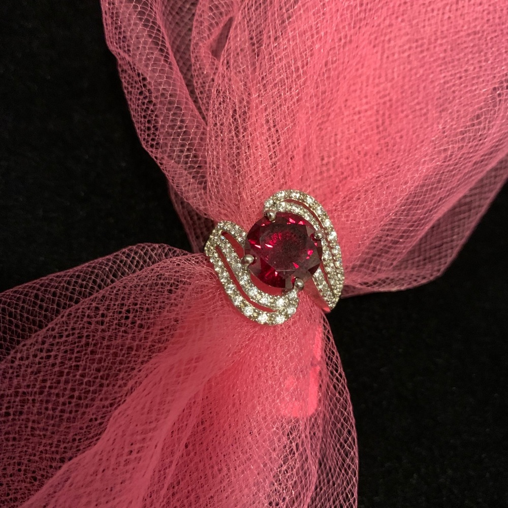 Genuine 4.85ctw Garnet & Sapphire Ring